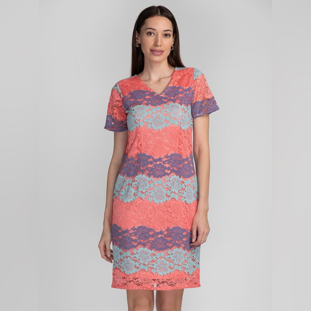 Filly Flair Women's Orange and Blue Dress NWT